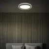 Plafón LED Tava, negro, Ø 24 cm, plástico