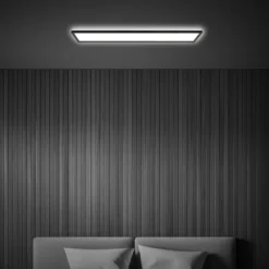Plafón LED Tava, negro, plástico, 98 cm, retroiluminación