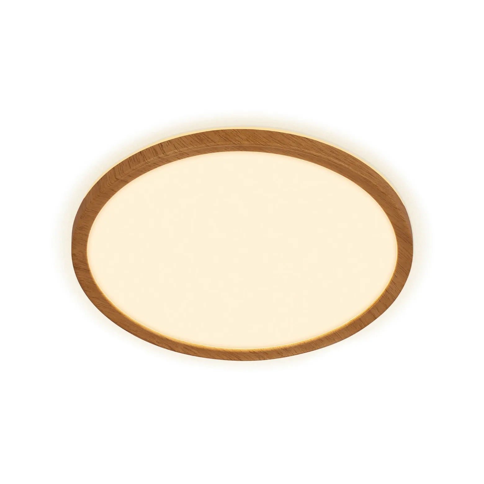 Plafón LED Tava Wood, Ø 29 cm, plástico, 3000 K