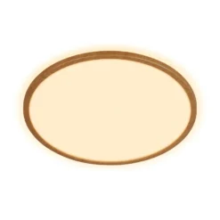 Plafón LED Tava Wood, Ø 42 cm, plástico, 3000 K