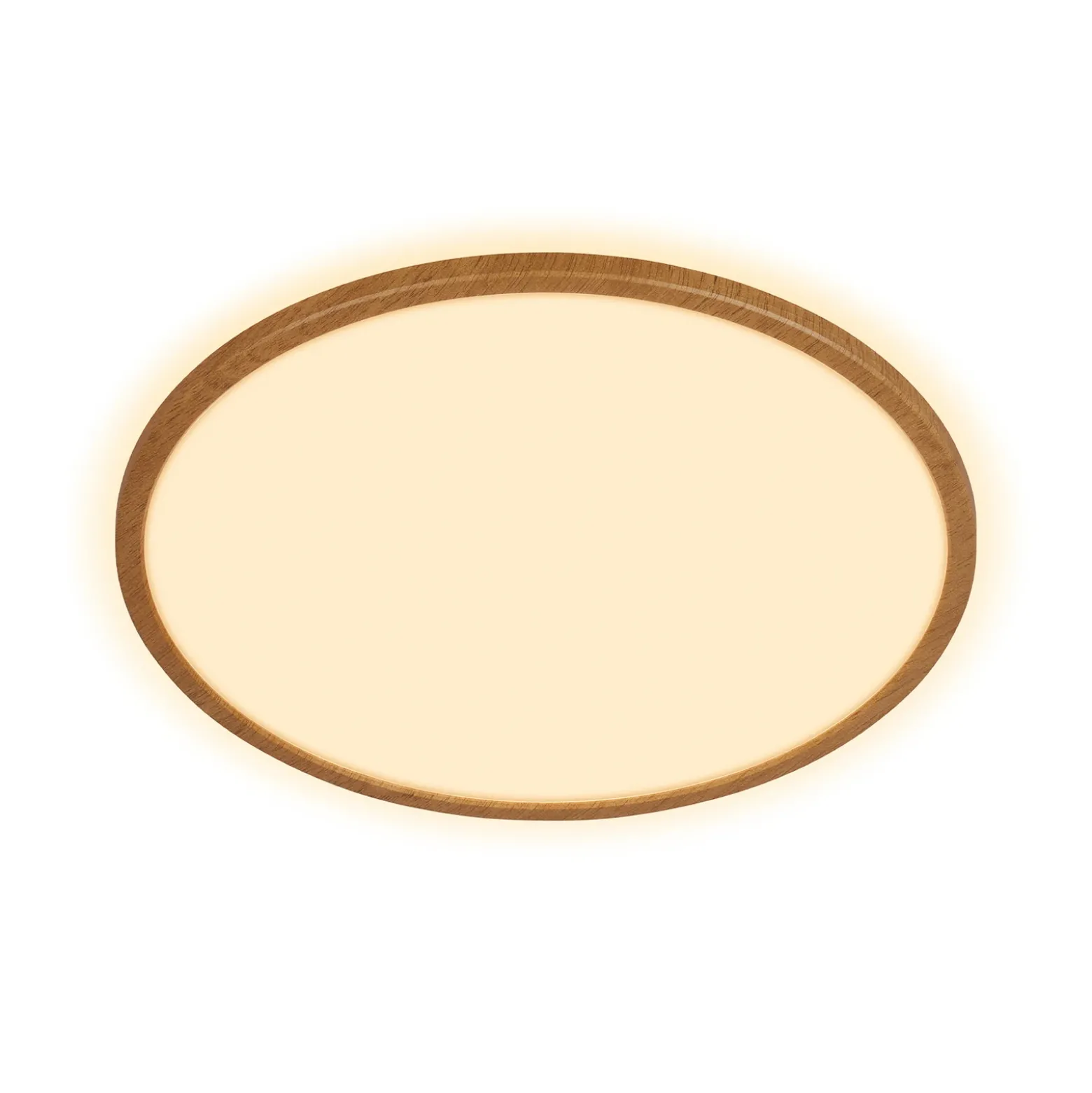 Plafón LED Tava Wood, Ø 42 cm, plástico, 3000 K