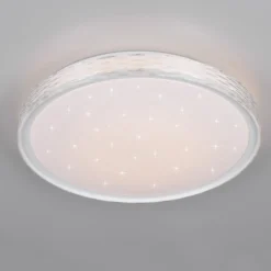 Plafón LED Varda, blanco, Ø 39 cm, control remoto