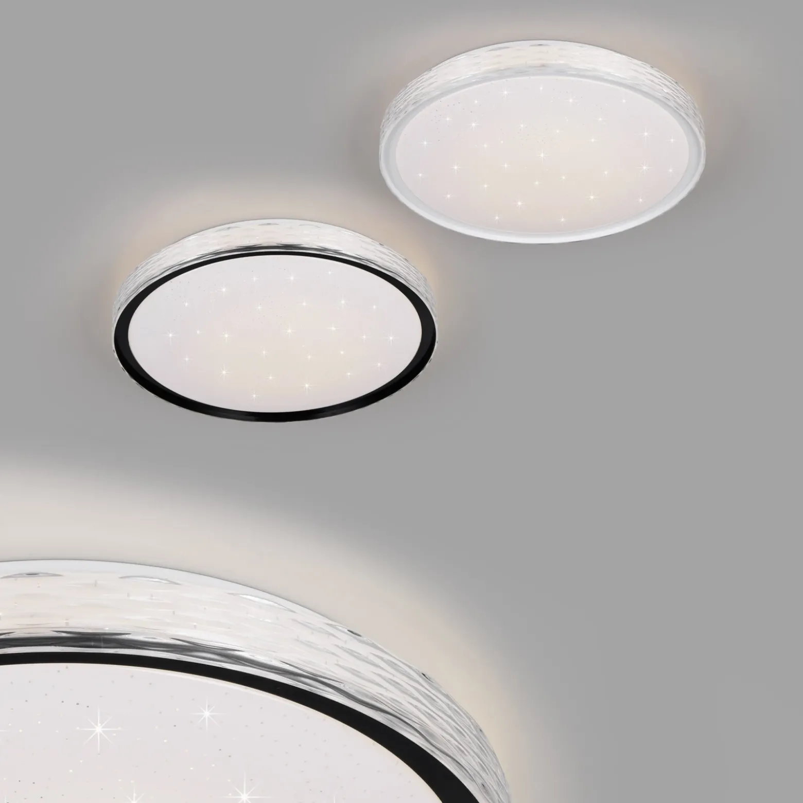 Plafón LED Varda, blanco, Ø 39 cm, control remoto