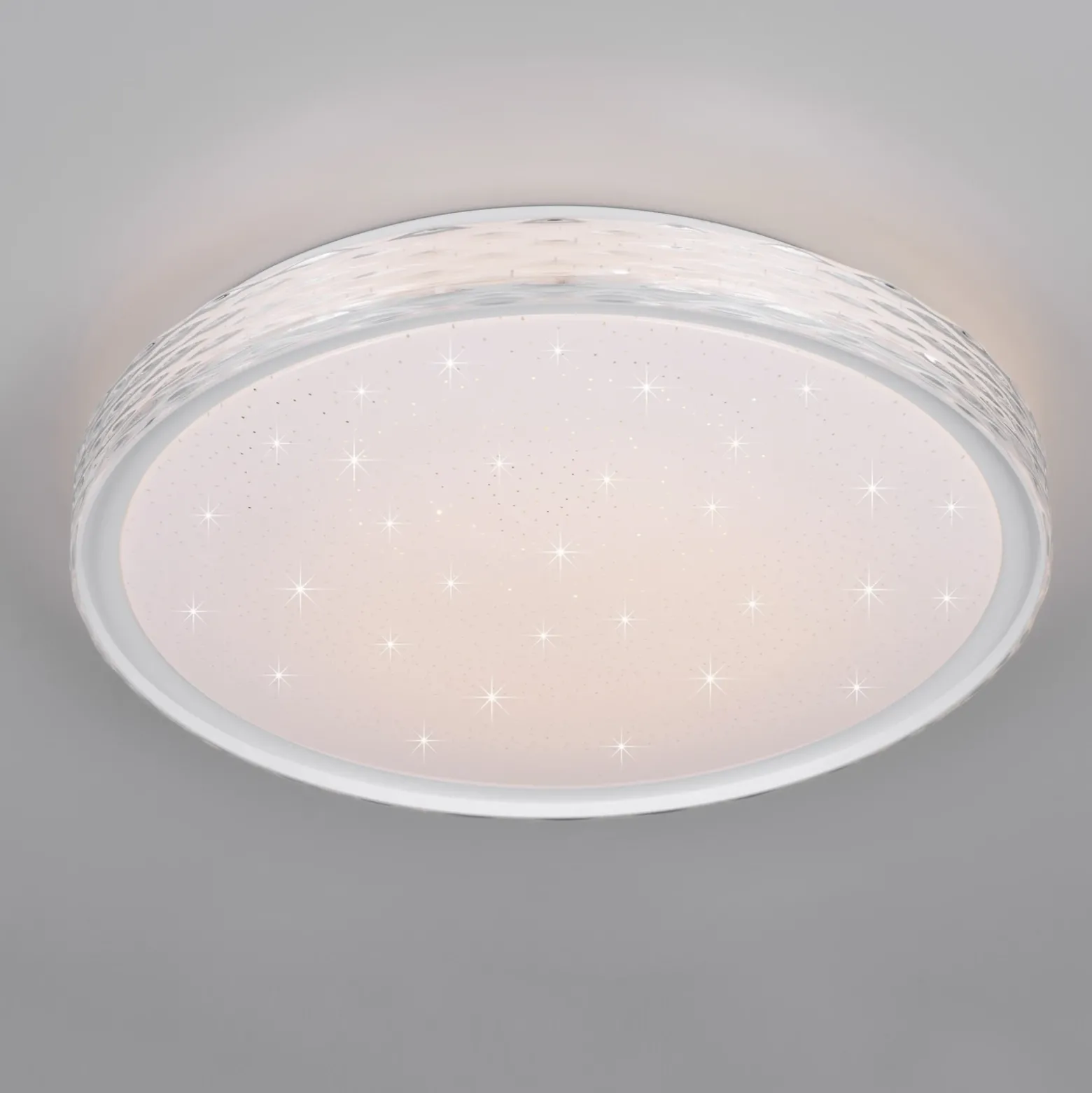 Plafón LED Varda, blanco, Ø 39 cm, control remoto