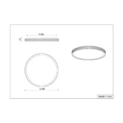 Plafón LED Varda, negro, Ø 39 cm, control remoto