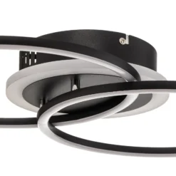 Plafón LED Venida en diseño de anillo, negro