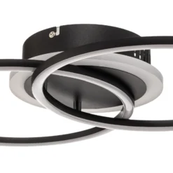 Plafón LED Venida en diseño de anillo, negro