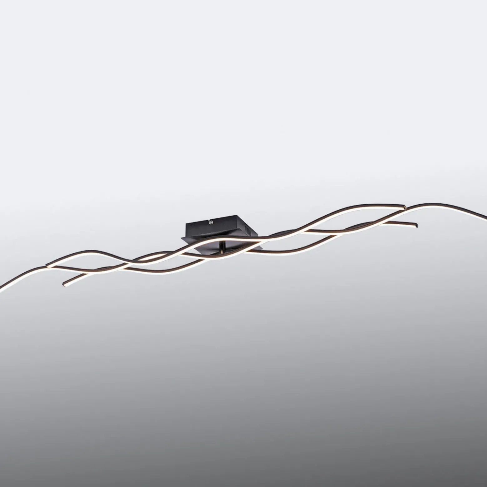 Plafón LED Wave 3.000K 137,5x16cm negro