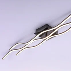 Plafón LED Wave 3.000K 137,5x16cm negro