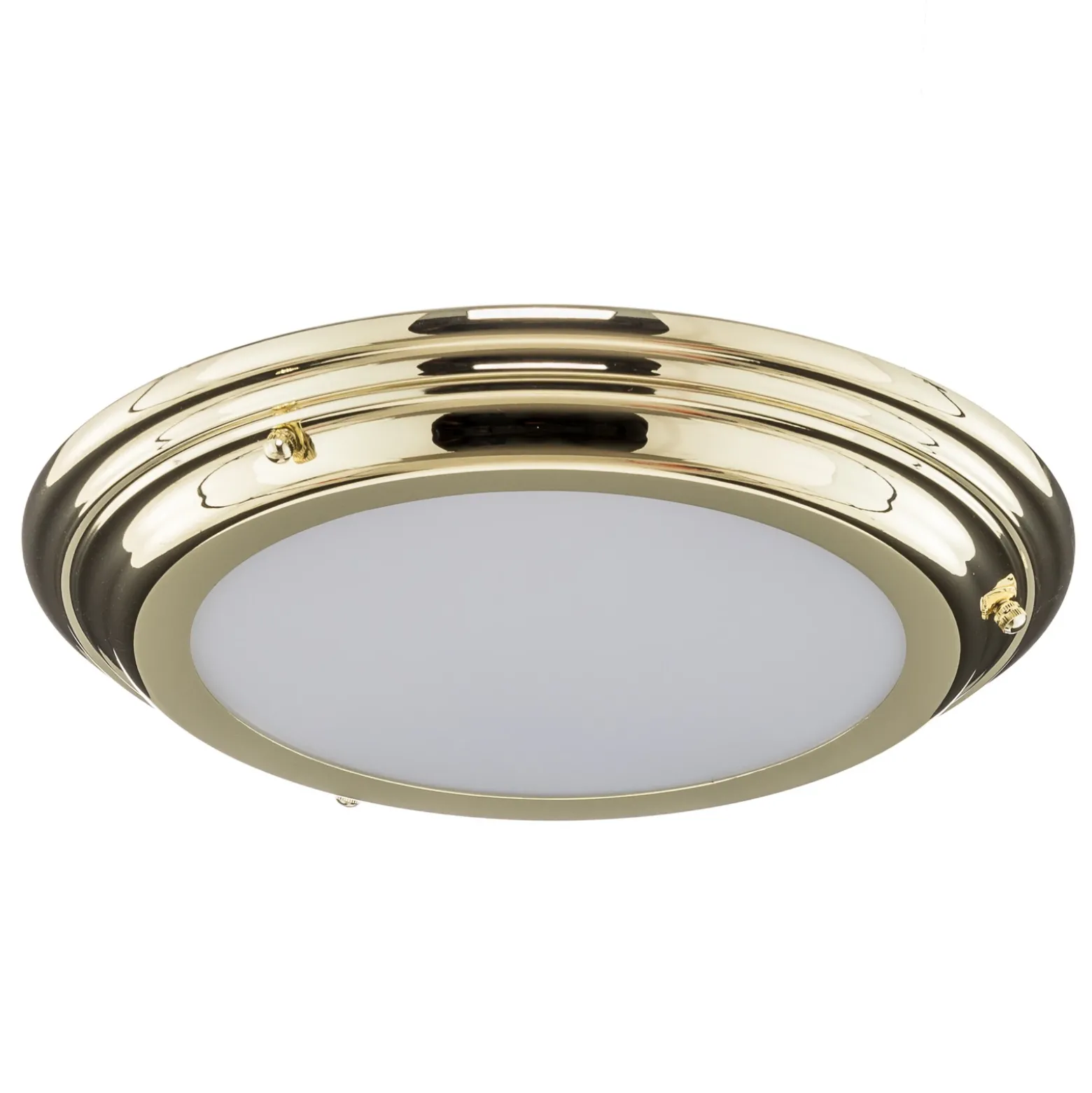 Plafón LED Welland IP44, latón pulido