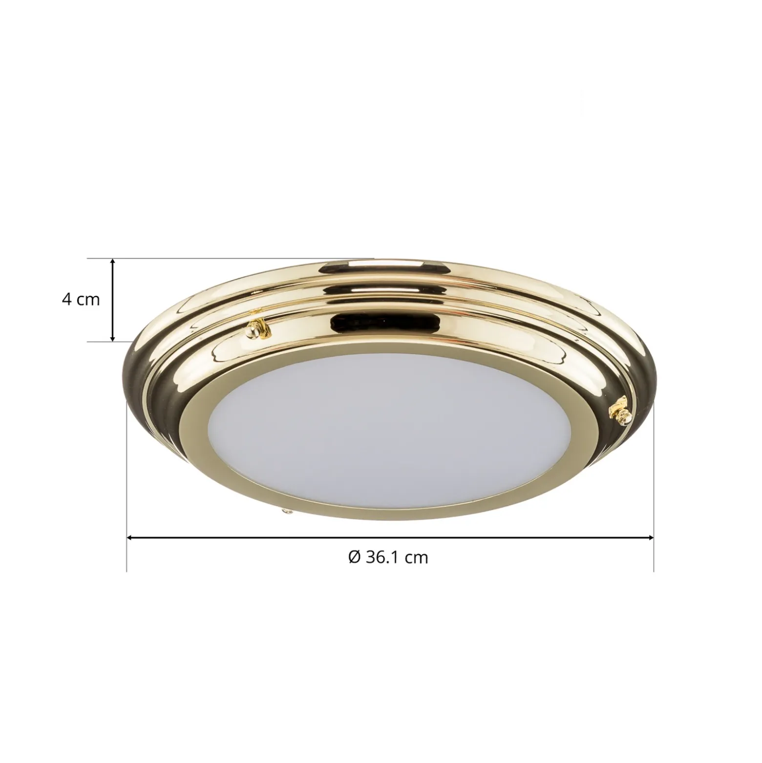 Plafón LED Welland IP44, latón pulido