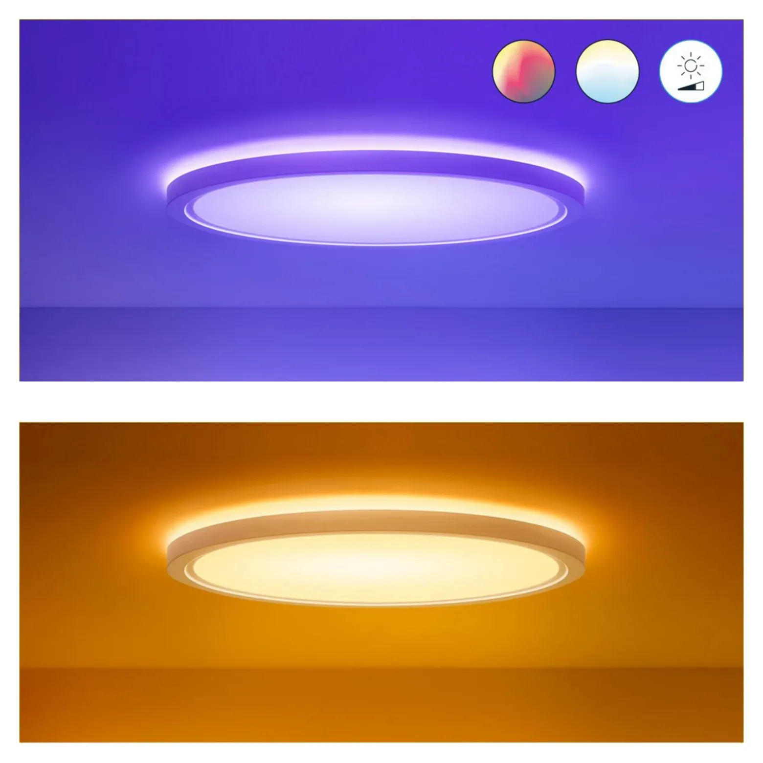 Plafón LED WiZ SuperSlim RGBW Ø54 cm blanco