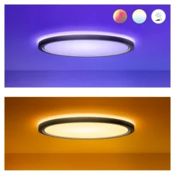 Plafón LED WiZ SuperSlim RGBW Ø42 cm negro