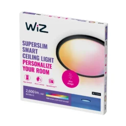 Plafón LED WiZ SuperSlim RGBW Ø42 cm negro