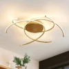 Plafón LED Yareli de Lindby, dorado, metal, Ø 70 cm