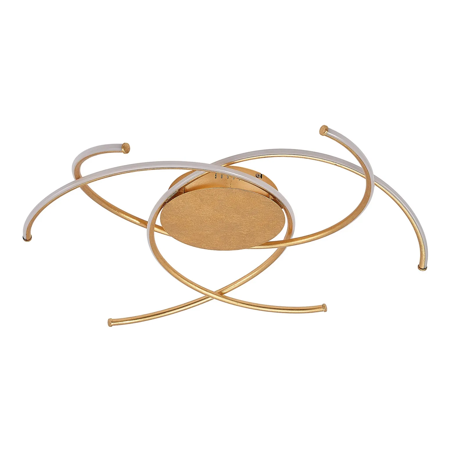 Plafón LED Yareli de Lindby, dorado, metal, Ø 70 cm