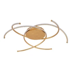 Plafón LED Yareli de Lindby, dorado, metal, Ø 70 cm