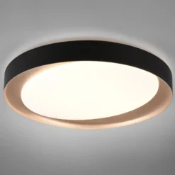 Plafón LED Zeta tunable white, negro/oro