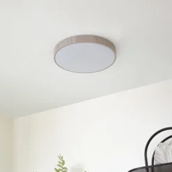 Plafón LED Zylo de Lindby, color topo, Ø 49 cm, CCT atenuable
