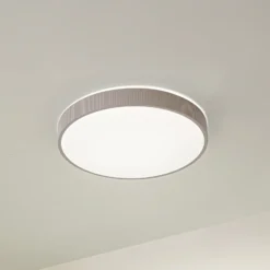 Plafón LED Zylo de Lindby, color topo, Ø 49 cm, CCT atenuable