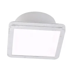 Plafón LightMe Aqua Uno, 11 x 11 cm, plata laminada, IP44