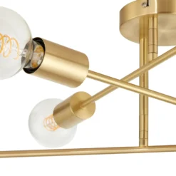 Plafón Lindby Aloria, 6 luces, dorado, metal, E27