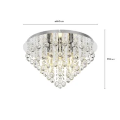 Plafón Lindby Annica, redondo, cromo, metal, Ø 46cm