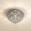 Plafón Lindby Antonino, 4 luces, cromo, cristal, 35cm