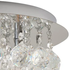 Plafón Lindby Antonino, 4 luces, cromo, cristal, 35cm