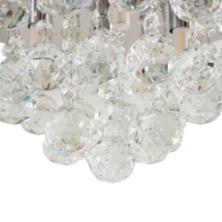 Plafón Lindby Antonino, 4 luces, cromo, cristal, 35cm