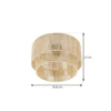 Plafón Lindby Anuva, beige natural, papel, Ø 45 cm