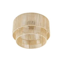 Plafón Lindby Anuva, beige natural, papel, Ø 45 cm