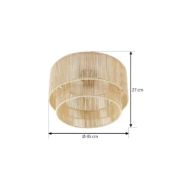 Plafón Lindby Anuva, beige natural, papel, Ø 45 cm