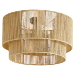 Plafón Lindby Anuva, beige natural, papel, Ø 45 cm