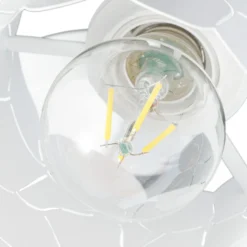 Plafón Lindby Aralena, blanco, 4 luces, longitud 97 cm