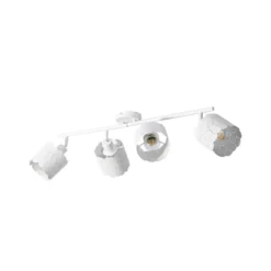 Plafón Lindby Aralena, blanco, 4 luces, longitud 97 cm