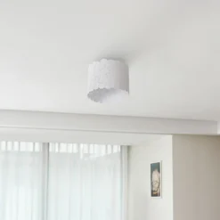 Plafón Lindby Aralena, blanco, metal, Ø 26 cm