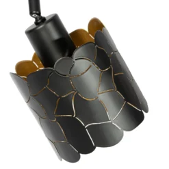Plafón Lindby Aralena, negro/oro, 4 luces, longitud 97cm
