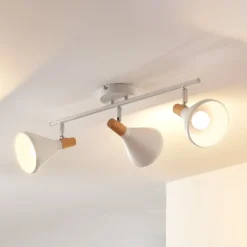 Plafón Lindby Arina, 53 cm, blanco, 3 luces, E14