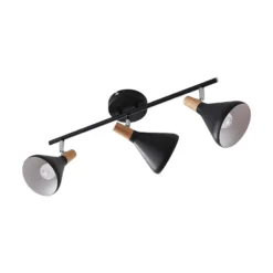 Plafón Lindby Arina, 53 cm, negro, 3 luces, E14