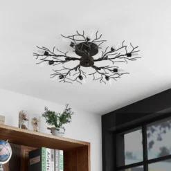 Plafón Lindby Bigna, Ø 68 cm, 10 luces, cristal, metal
