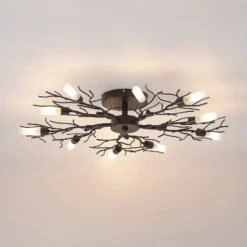 Plafón Lindby Bigna, Ø 68 cm, 10 luces, cristal, metal