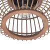 Plafón Lindby Bominio, Ø 40 cm, ratán, madera, E27