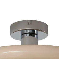 Plafón Lindby Branford, retro, Ø 35 cm, beige, metal
