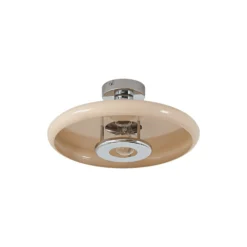Plafón Lindby Branford, retro, Ø 35 cm, beige, metal