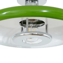 Plafón Lindby Branford, retro, Ø 35 cm, verde, metal