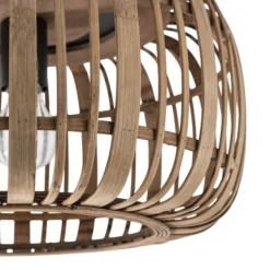 Plafón Lindby Canyana, natural, ratán, Ø 40 cm