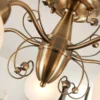 Plafón Lindby Corentin, 5 luces, blanco/latón, cristal