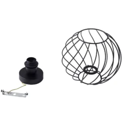 Plafón Lindby Danika, Ø 25 cm, negro, metal
