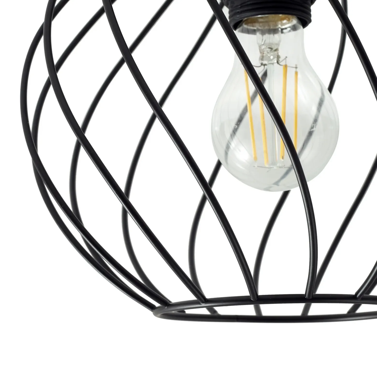 Plafón Lindby Danika, Ø 25 cm, negro, metal